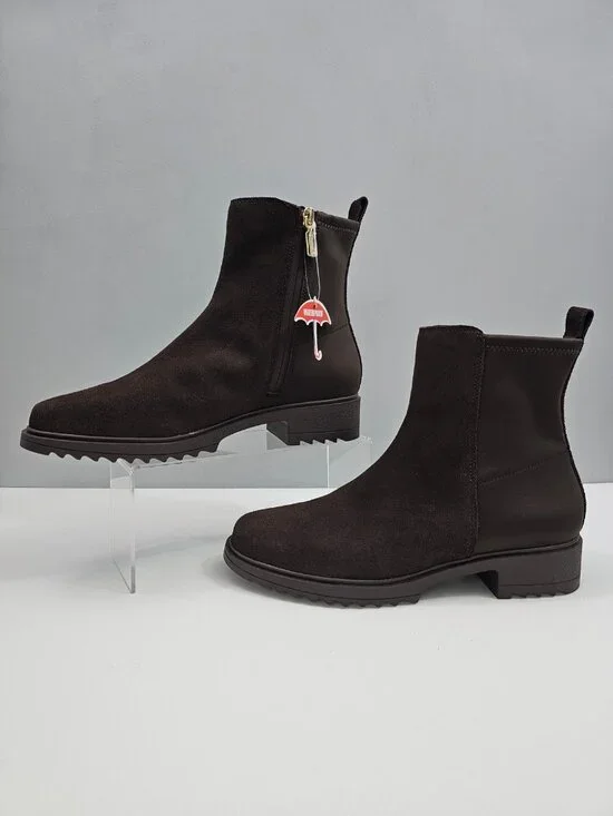 Blondo Cammie Waterproof Ankle Boot Womens 10 Brown Suede Lug Sole Fall NEW - Picture 2 of 14